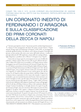 UN CORONATO INEDITO DI FERDINANDO I D`ARAGONA