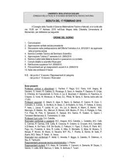 C.d.F. del 17 febbraio 2010 - Università degli studi di Cagliari.