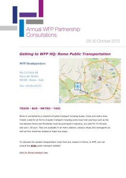 Getting to WFP HQ - WFP Remote Access Secure Services