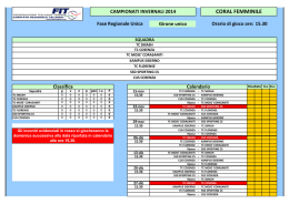 Calendario Coral Femminile.