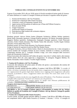 VERBALE DEL CONSIGLIO D`ISTITUTO 26 NOVEMBRE 2014