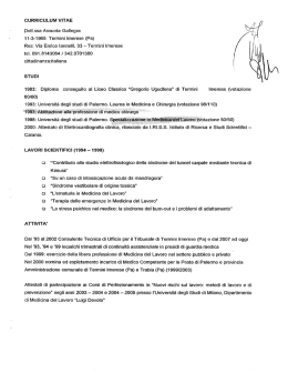 CURRICULUM VETAE - Comune di Termini Imerese