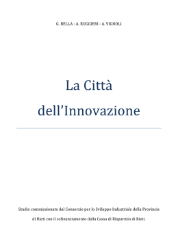 La Citt&agrave; dellsInnovazione - Consorzio per lo sviluppo Industriale