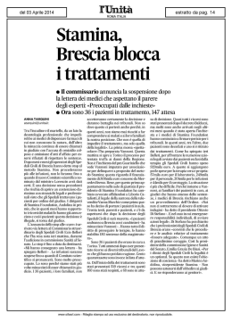 Stamina, Brescia blocca i trattamenti