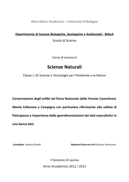 Scarica la Tesi - Parco Nazionale delle Foreste Casentinesi