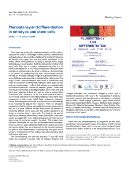 Pluripotency and differentiation in embryos and stem cells