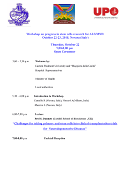 Workshop on progress in stem cells research for ALS/MND