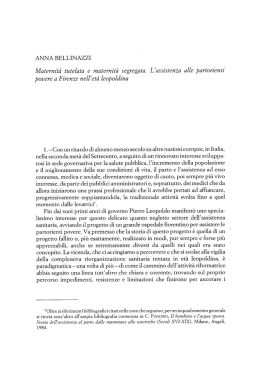 Maternit&agrave; tutelata e maternit&agrave; segregata. L`assistenza alle partorienti