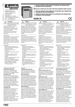 Manual Lovato RGAM20 Espa&ntilde;ol
