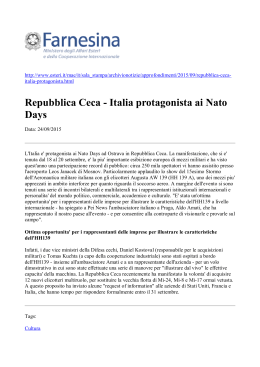 Repubblica Ceca - Italia protagonista ai Nato Days