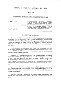 IMPATTO ` ` ` CLINICO DELLA RIVASCOLARIZZAZIONE