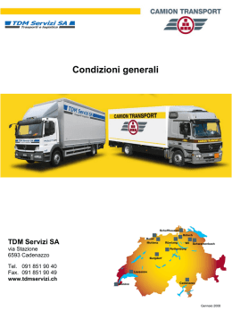 Condizioni generali TDM Servizi SA