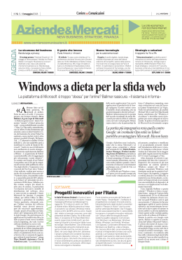 Aziende&Mercati Windows a dieta per la sfida web