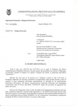 Ordine di servizio Danila Semeria - Trasparenza della Pa: le nuove