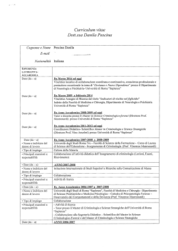 Curriculum vitae - Neurologia e Psichiatria