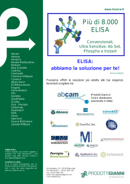 Più di 8.000 ELISA - Prodotti per la Ricerca Scientifica > Home