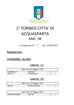 Comunicato 3 FIGC Torneo Acquasparta
