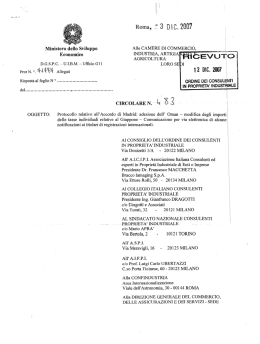 Scarica l`allegato - Ordine dei Consulenti in propriet&agrave; industriale