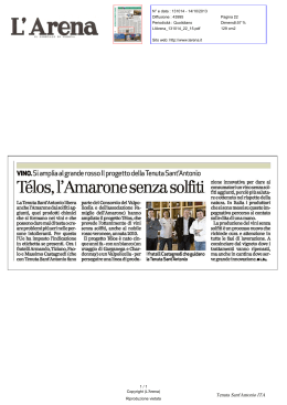 14-10-2013 Télos: l`Amarone senza solfiti In