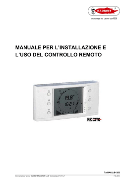 Manuale installazione ed uso CONTROLLO REMOTO