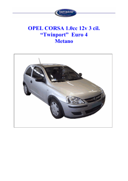 OPEL CORSA 1.0cc 12v 3 cil. “Twinport” Euro 4 Metano