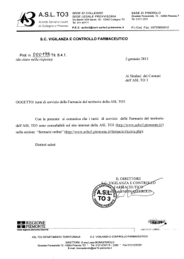 turni farmacie - Comune di Rosta