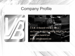 presentazione azienda - VSB di Baiardi Vito & C. snc