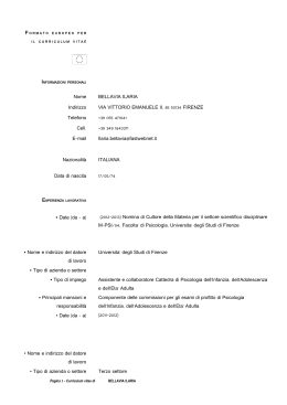 FORMATO EUROPEO PER IL CURRICULUM VITAE