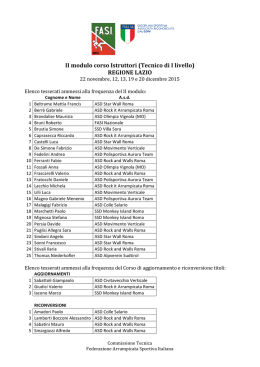 II modulo corso Istruttori - Federazione Arrampicata Sportiva Italiana