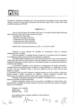 Verbale finale con annessi giudizi conclusivi della