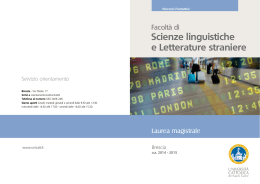 XXXXX FOTO Scienze linguistiche e Letterature straniere