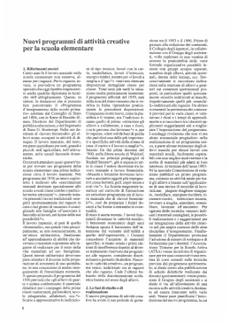 Nuovi programmi di attivit&agrave; creative per la scuola elementare