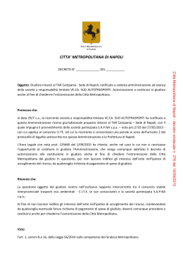 Città Metropolitana di Napoli - decreto sindacale n. 376 del 16/09