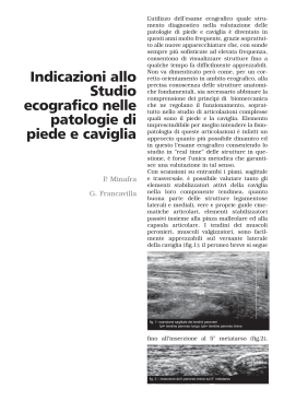 Indicazioni alla Studio ecografico nelle patologie di piede e caviglia