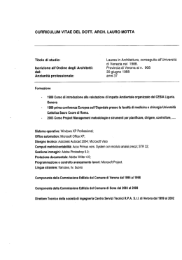 curriculum vitae del dott. arch. lauro motta