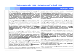 T&auml;tigkeitsbericht 2014 &ndash; Relazione sull`attivit&agrave; 2014 - AFI-IPL