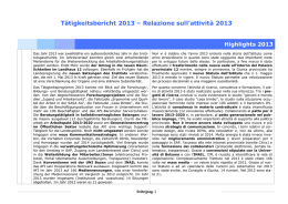 T&auml;tigkeitsbericht 2013 &ndash; Relazione sull`attivit&agrave; 2013 - AFI-IPL