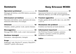 Sommario Sony Ericsson W300i
