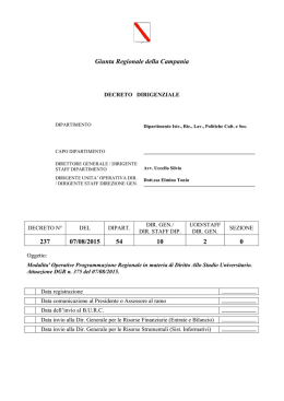 Modalita` Operative Programmazione Regionale in materia di Diritto