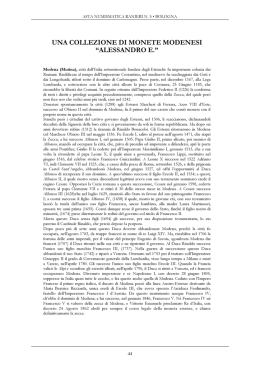 una collezione di monete modenesi