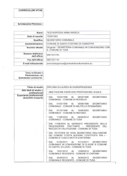 curriculum segretario - Comune di Santo Stefano di Camastra