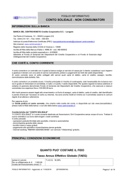 CONTO SOLIDALE - NON CONSUMATORI