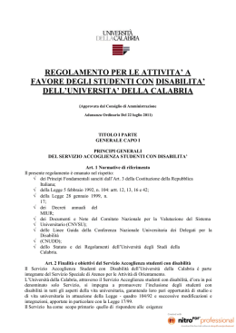 regolamento per le attivita` a favore degli studenti con disabilita` dell