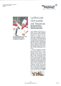 Le Bocuse d`or suisse est Tessinois. 24 Heures, 10.2.2012 D.MOG.