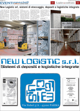 New Logistic srl, sistemi di stoccaggio, depositi e
