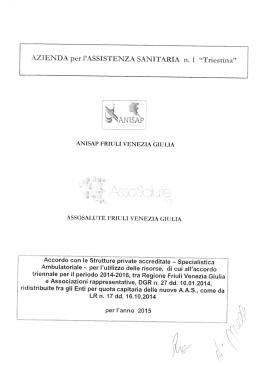 Accordo con le Strutture private accreditate