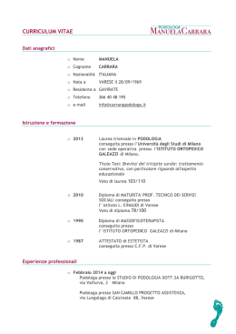 curriculum carrara podologa - Podologa Manuela Carrara Varese