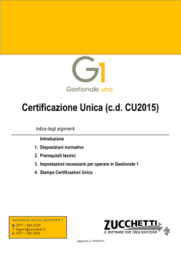 Certificazione Unica (c.d. CU2015)