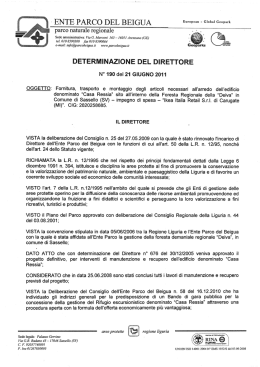 ` ENTE PARCO DEL BEIGUA - - Parco Naturale Regionale del Beigua