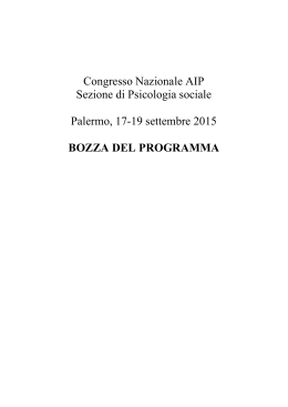 Congresso Nazionale AIP Sezione di Psicologia sociale Palermo